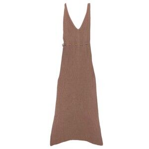 NEW Flook The Label Oakleigh Dress Maxi Tunic Knit Beachy Resort Boho Brown XS